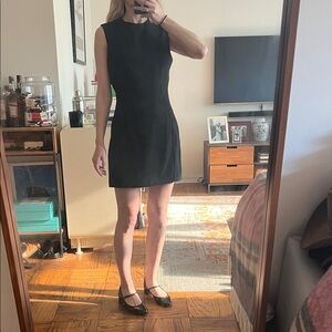 Zara Black Sleeveless Shift Mini Dress LBD Size Small